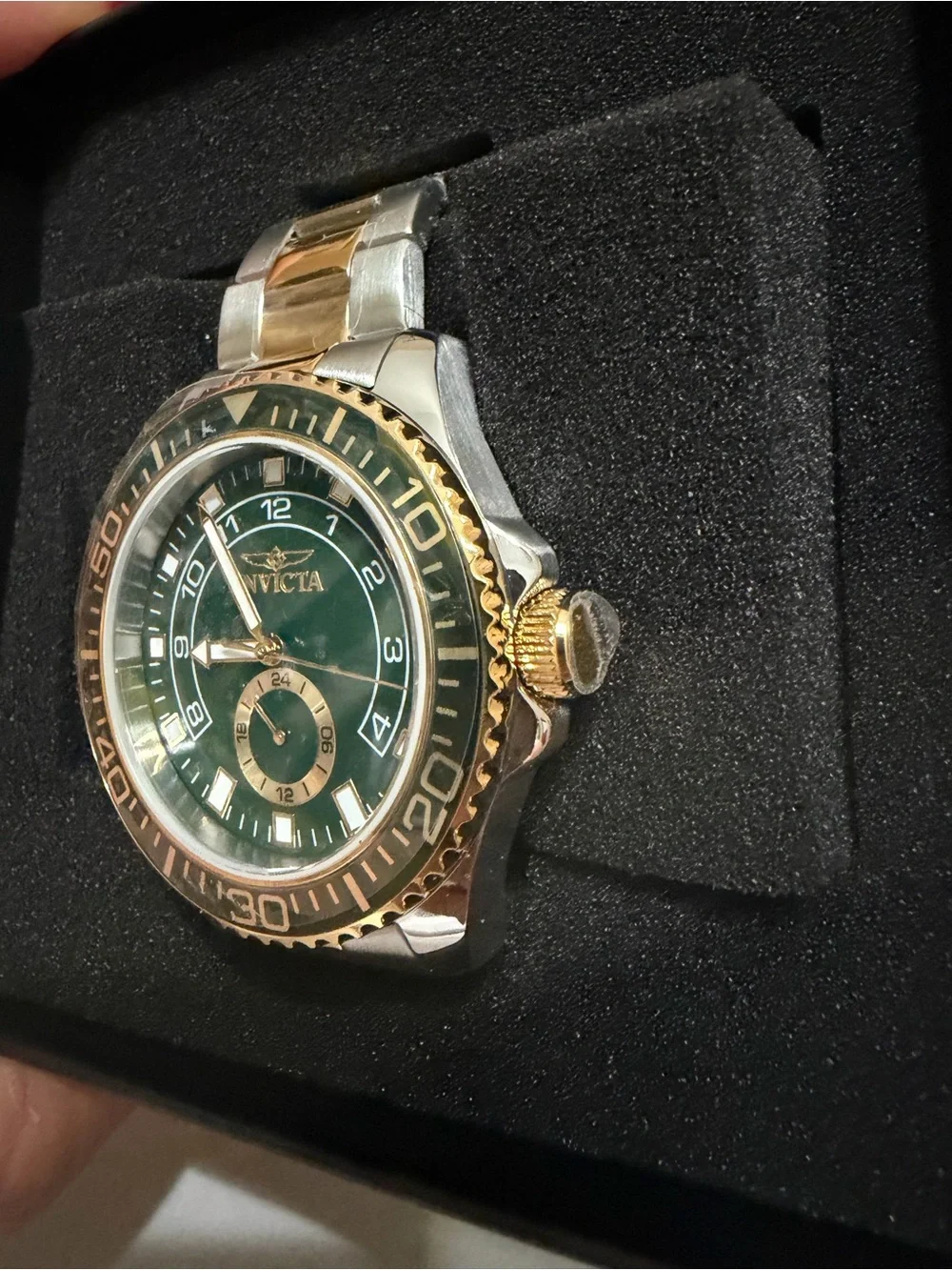 Invicta ProDiver Two-Tone Green Dial Stainless Steel Watch